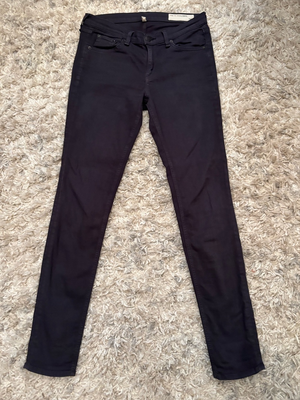 rag & bone “The Skinny” Skinny Jeans in Distressed Charcoal | Size 28